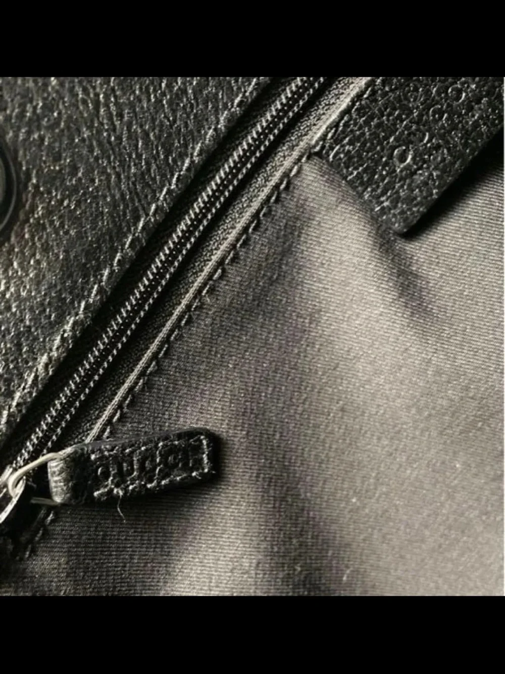 Gucci Black Monogram Tote with Silver-Tone Rings